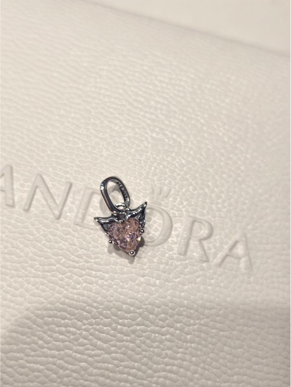 Winged heart mini Pandora  charm
